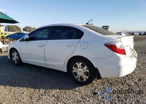 2012 Honda Civic Hybrid из США, поврежденный, VIN JHMFB4F23CS010498